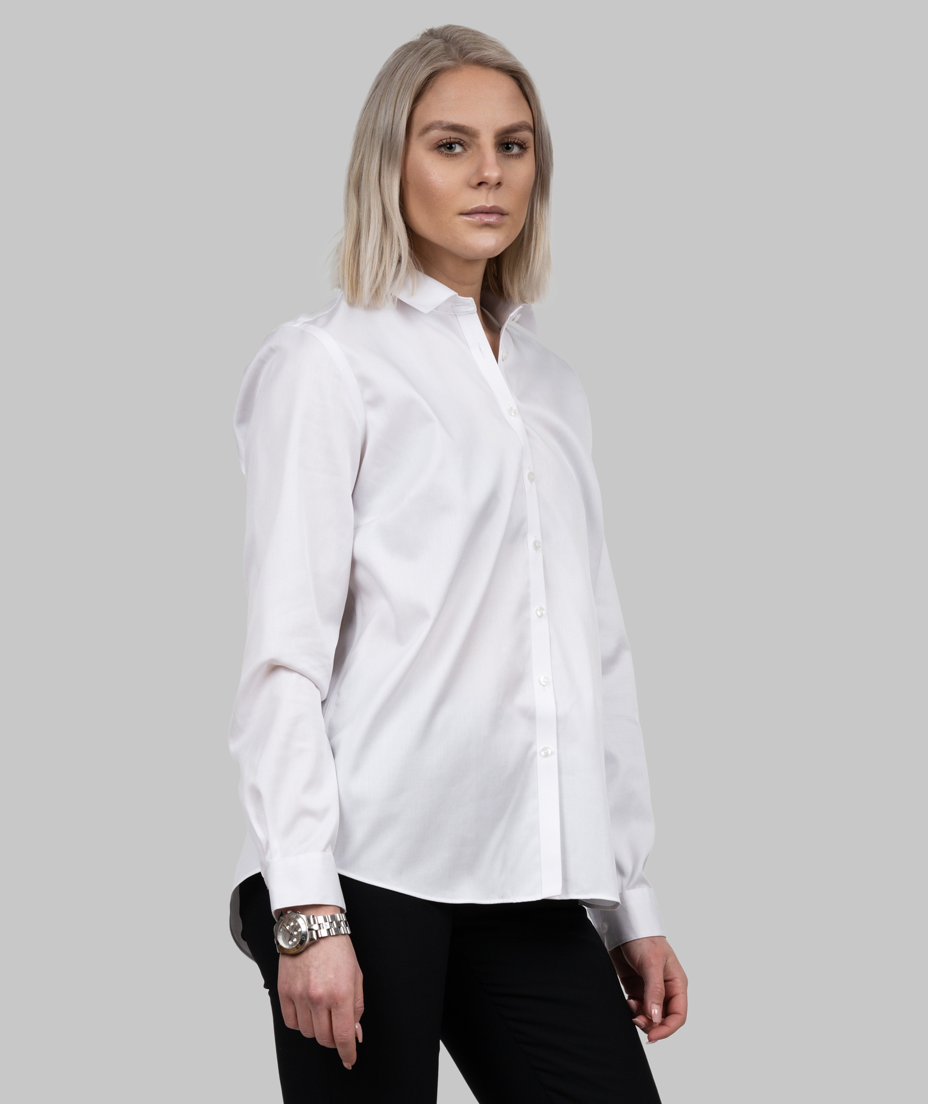 J. Harvest & Frost Twill Green Bow O1 lady relaxed fit shirt, White, large image number 8