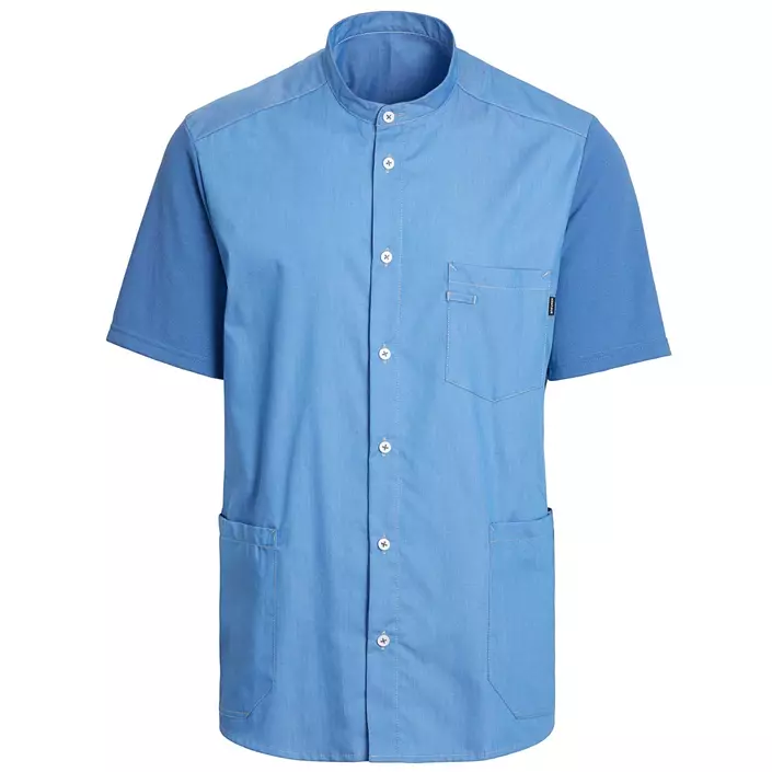 Kentaur kortärmad pique skjorta, Blåmelerad, large image number 0