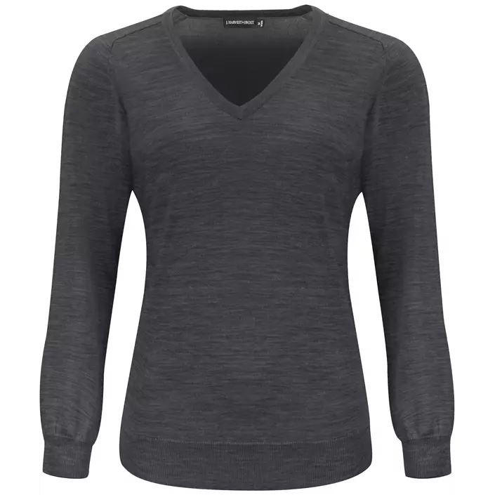 J. Harvest & Frost women's knitted pullover with merino wool, Dark Grey Melange, large image number 0
