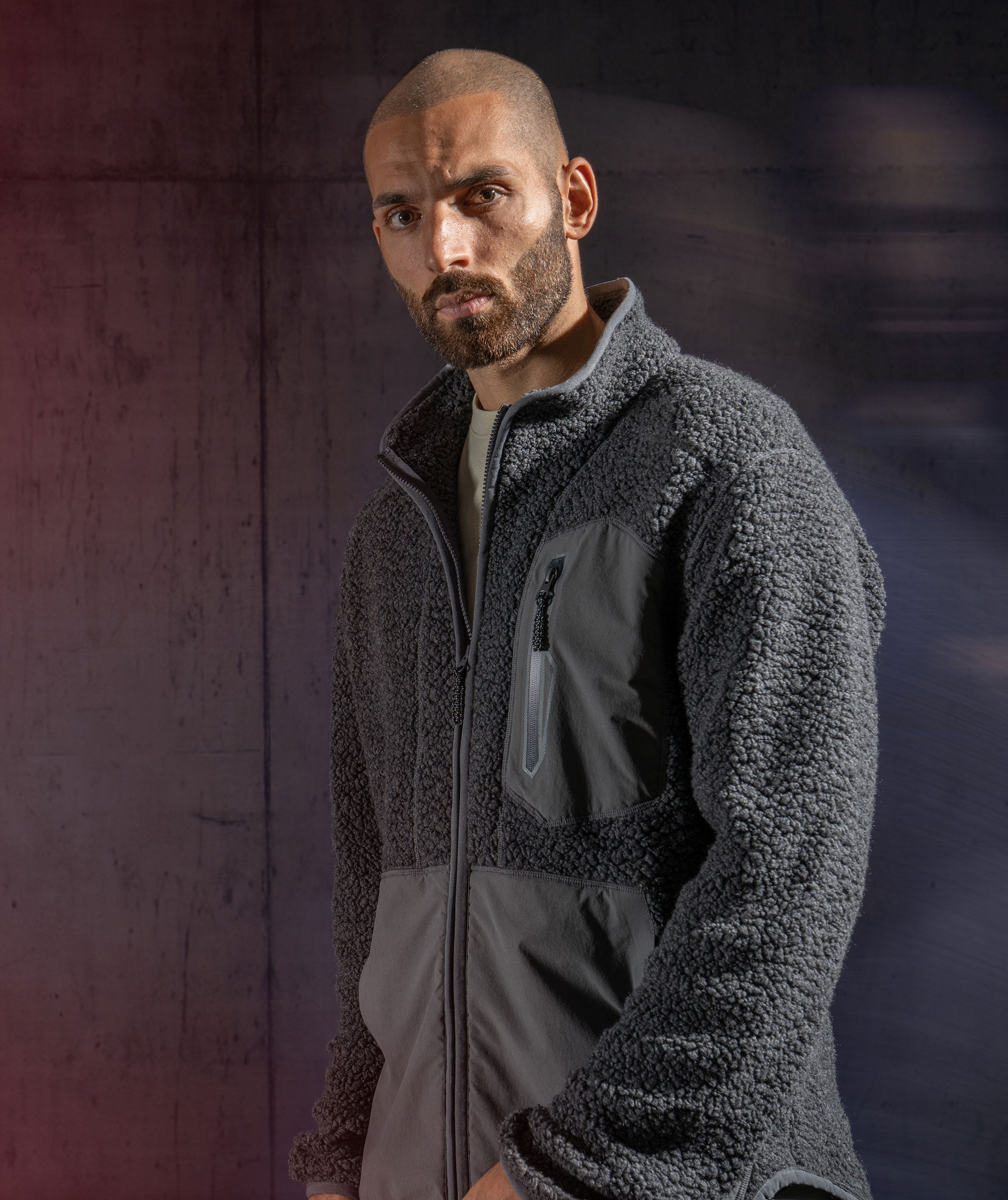 Mascot Customized Faserpelzjacke, Steingrau, large image number 1