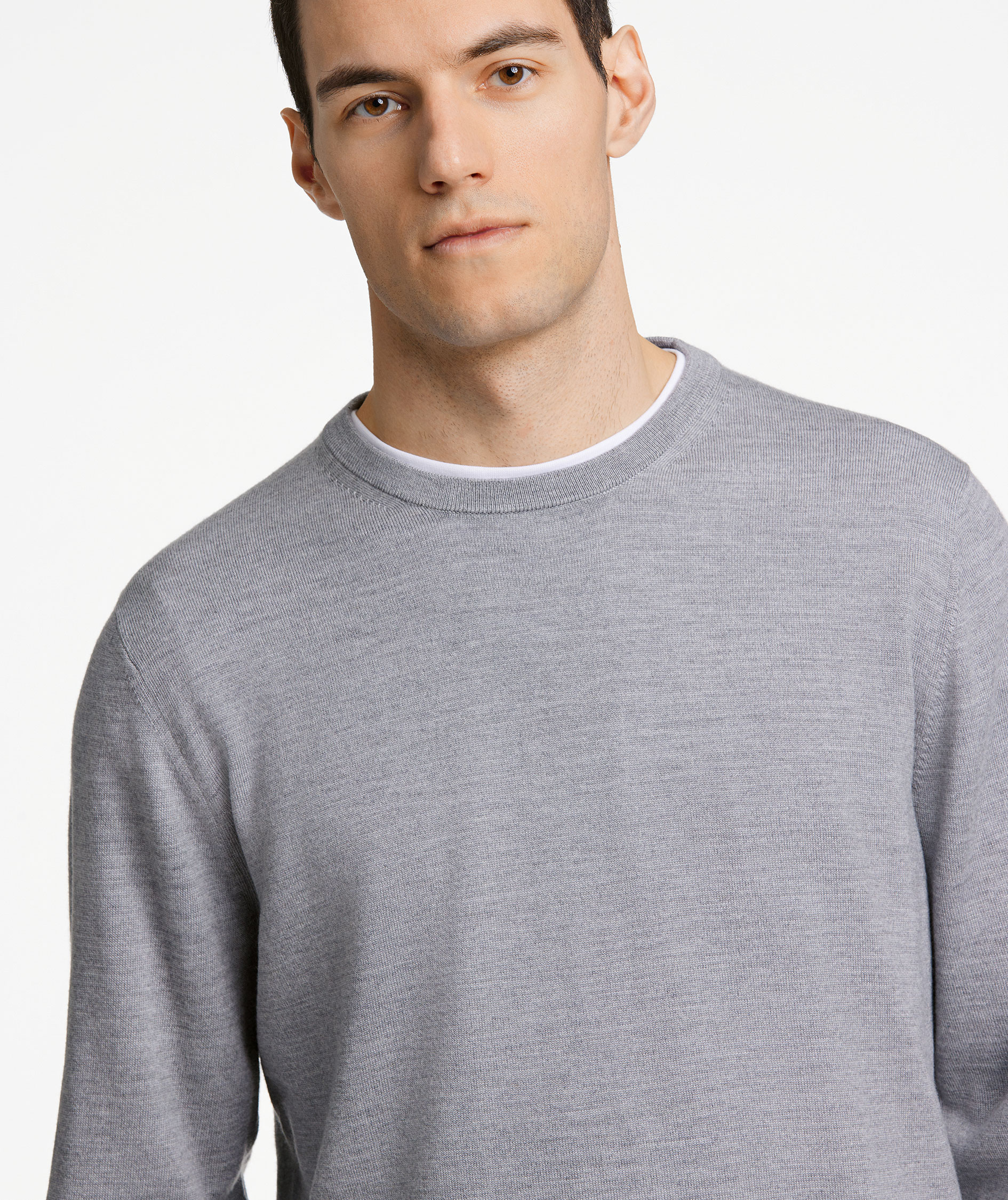 Lindbergh knitted pullover with merino wool, Grey Mel, large image number 3