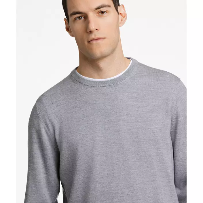 Lindbergh striktrøje med merinould, Grey Mel, large image number 3