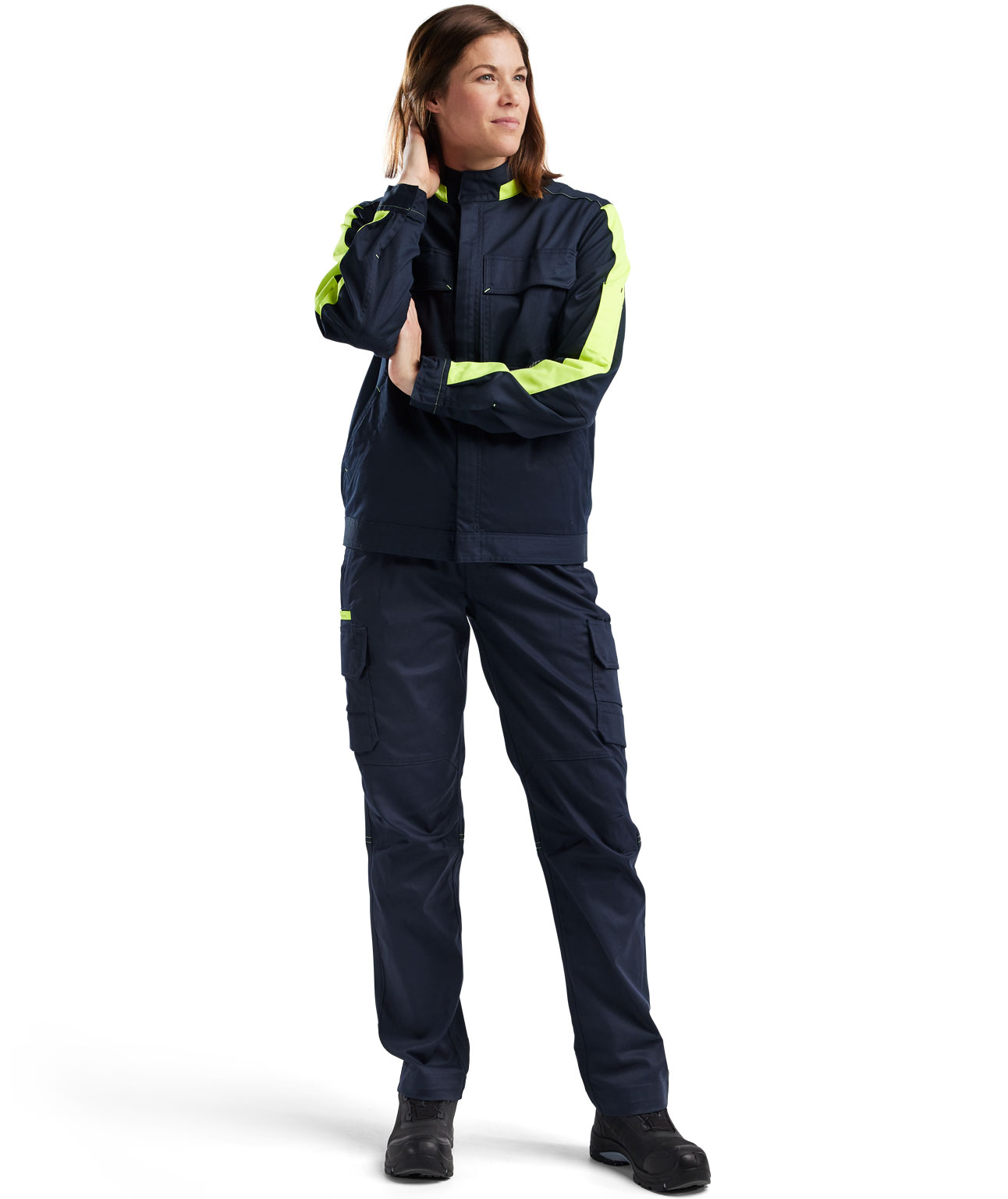 Bl&aring;kl&auml;der women's work jacket, Dark Marine/Hi-Vis Yellow, large image number 1