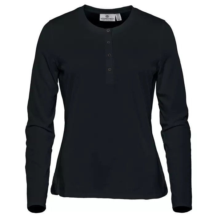 Stormtech Torcello Henley long-sleeved women's Grandad T-shirt, Black, large image number 0
