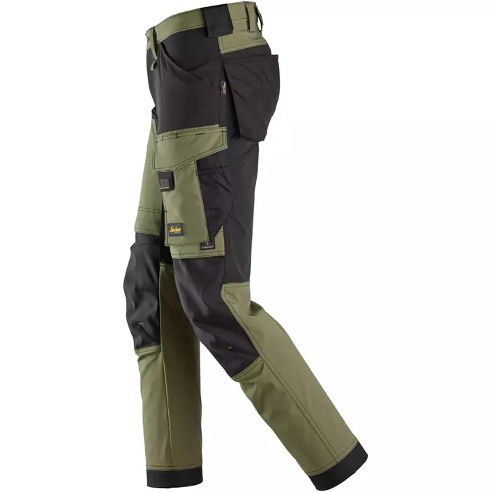 Snickers AllroundWork arbetsbyxa 6375 full stretch, Khaki Green/Black, large image number 5