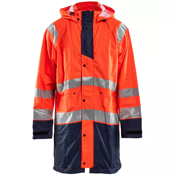 Blåkläder regnfrakke, Orange/Marine, large image number 0