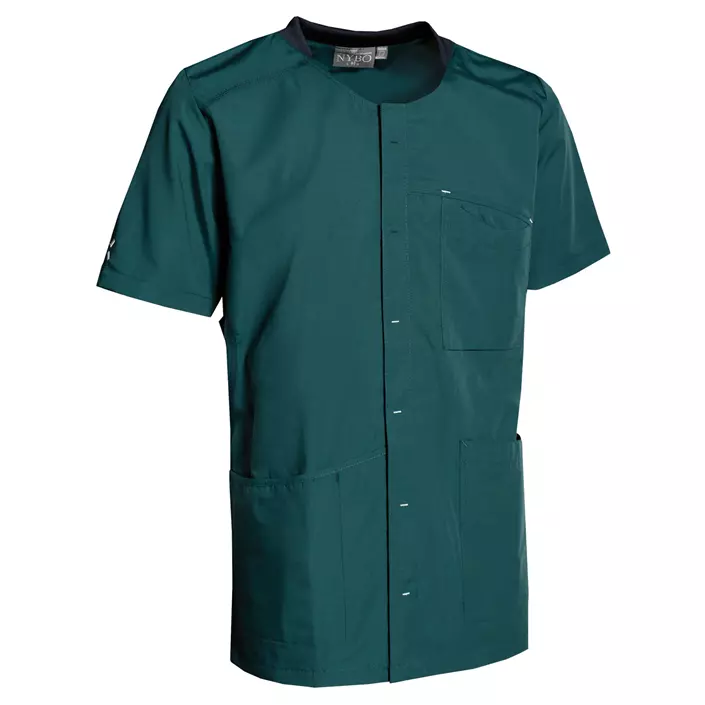 Nybo Workwear Sporty kortermet skjorte, Mørkegrønn, large image number 0