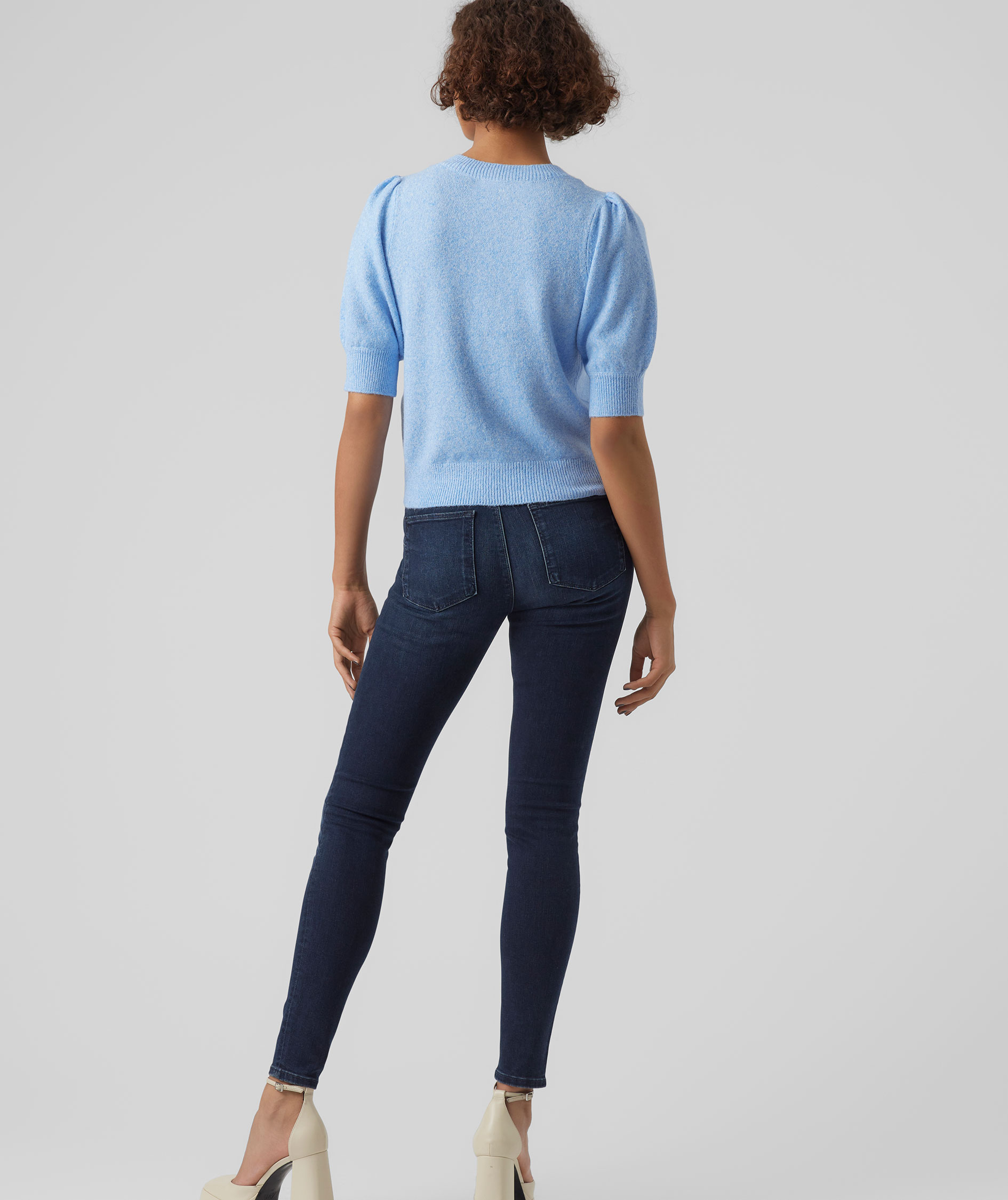 Vero Moda VMDOFFY women's short-sleeved knitted pullover, Little Boy Blue, large image number 2