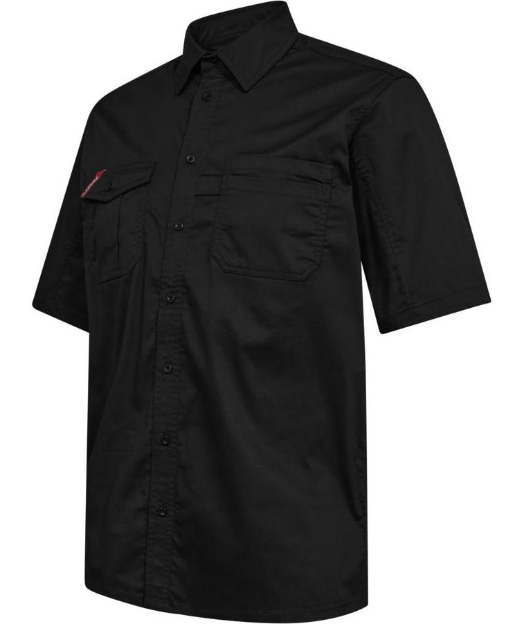 Engel Extend kort&aelig;rmet arbejdsskjorte, Black, large image number 2