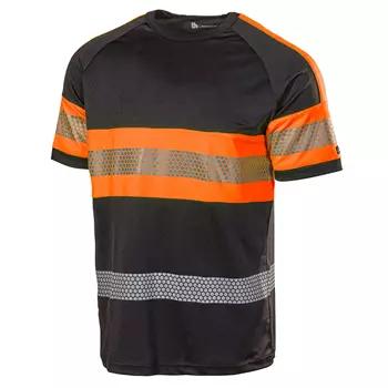 L.Brador 6110P Arbeits-T-Shirt, Schwarz/Orange