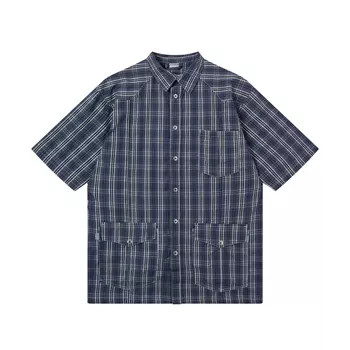 Kentaur kortärmad skjorta, Blå/Svart/Vit Rutig