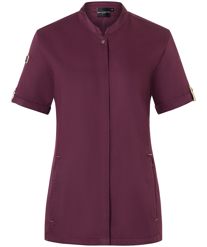 Karlowsky Green-Generation kort&aelig;rmet dame kokkejakke, Aubergine, Aubergine, swatch