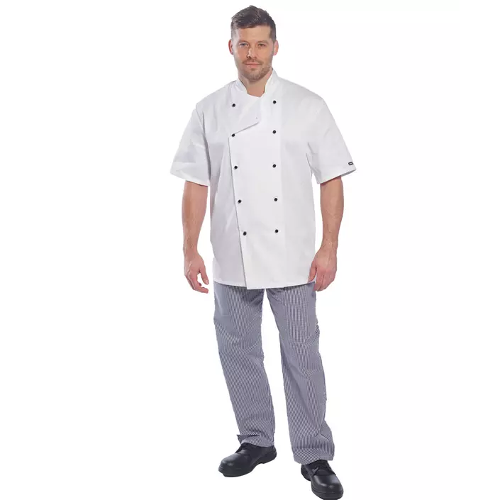 Portwest C734 short-sleeved chefs jacket, White, large image number 2