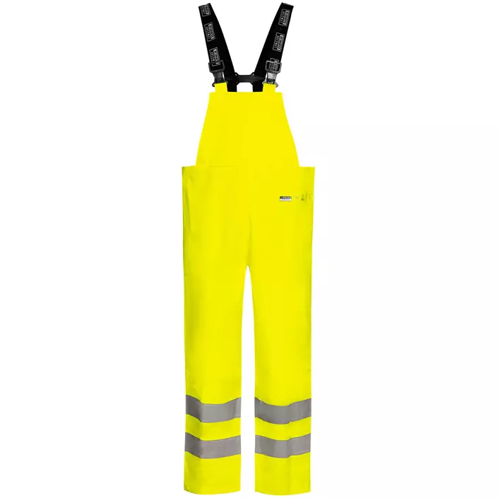 Lyngsøe PU/PVC rain bib and brace, Hi-Vis Yellow, large image number 0