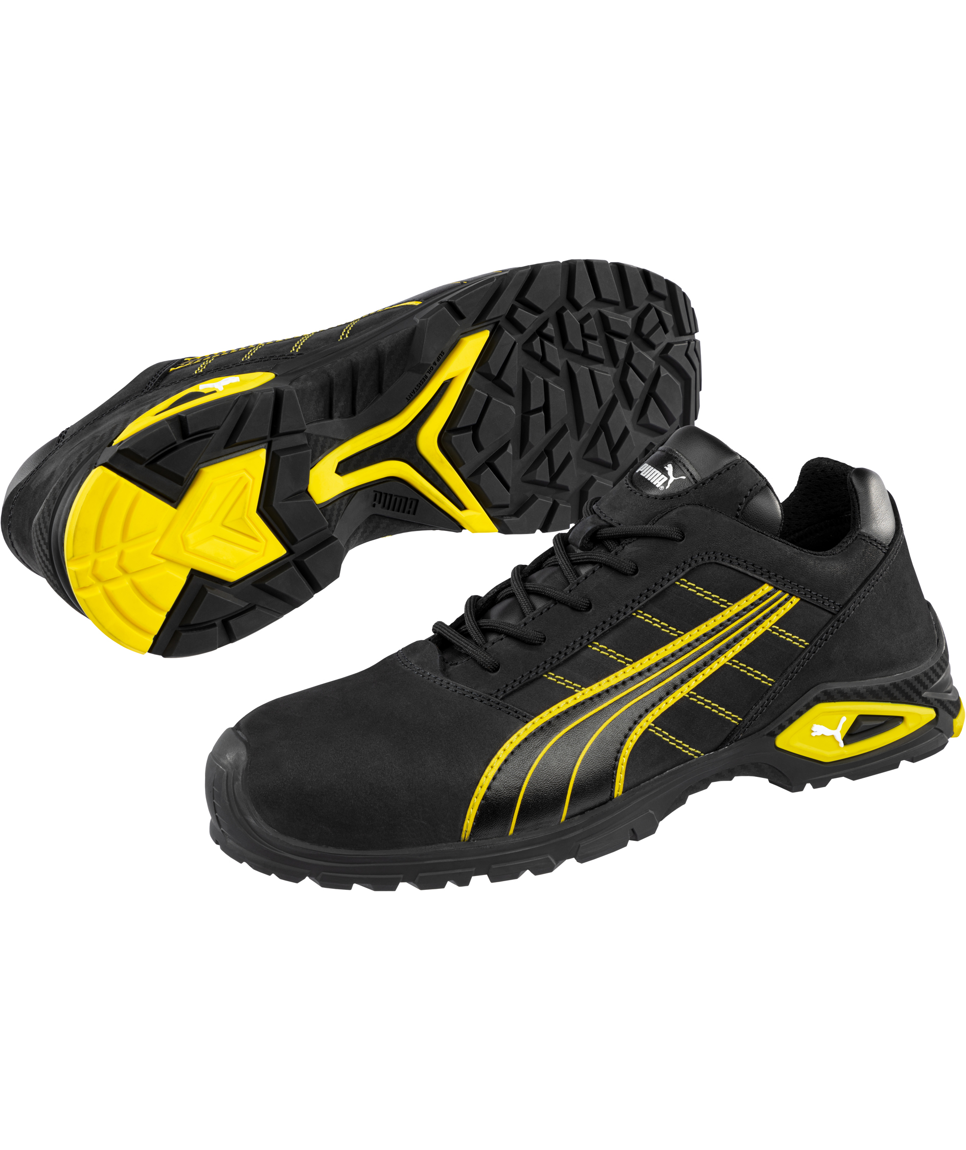 Puma Amsterdam Low safety shoes S3L, Black/Yellow, large image number 6