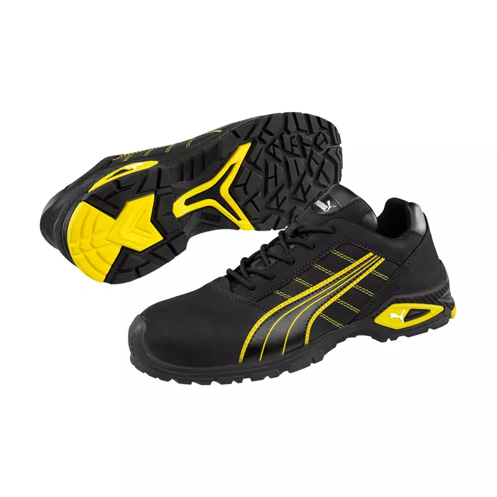 Puma Amsterdam Low skyddsskor S3L, Svart/Gul, large image number 6