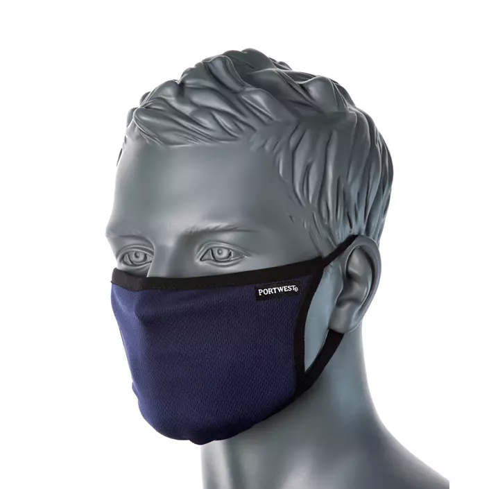 Portwest CV33 3-layer reusable face mask, Navy, Navy, large image number 1