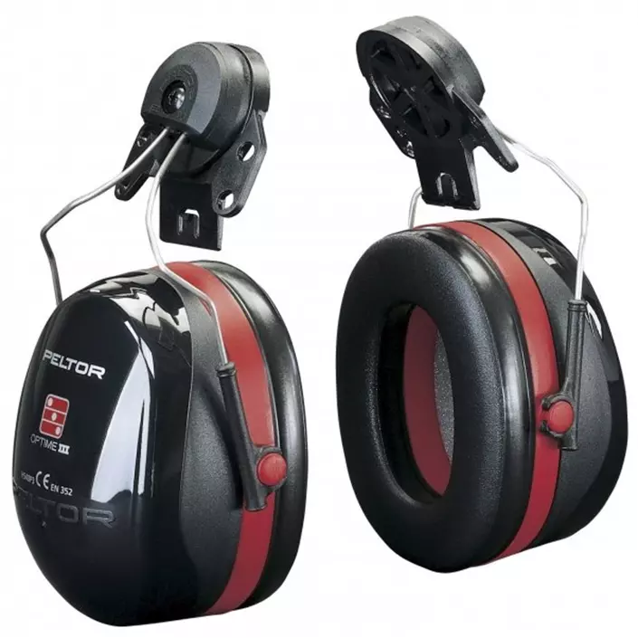 Peltor Optime III H540P3 helmet mounted ear defenders, Red, Red, large image number 0