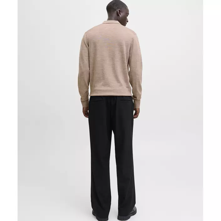 Jack & Jones Premium JPRBLAMERINO stickad tröja med merinoull, Greige Melange, large image number 2