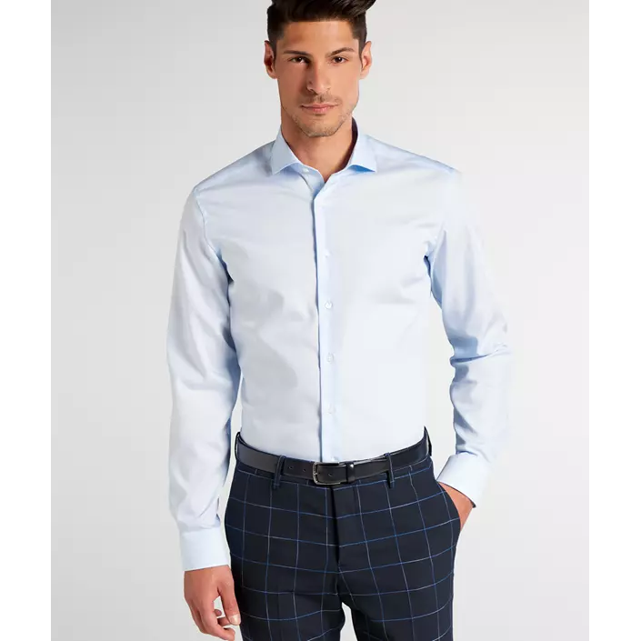 Eterna Uni Slim fit Poplin skjorta, Ljus Blå, large image number 1