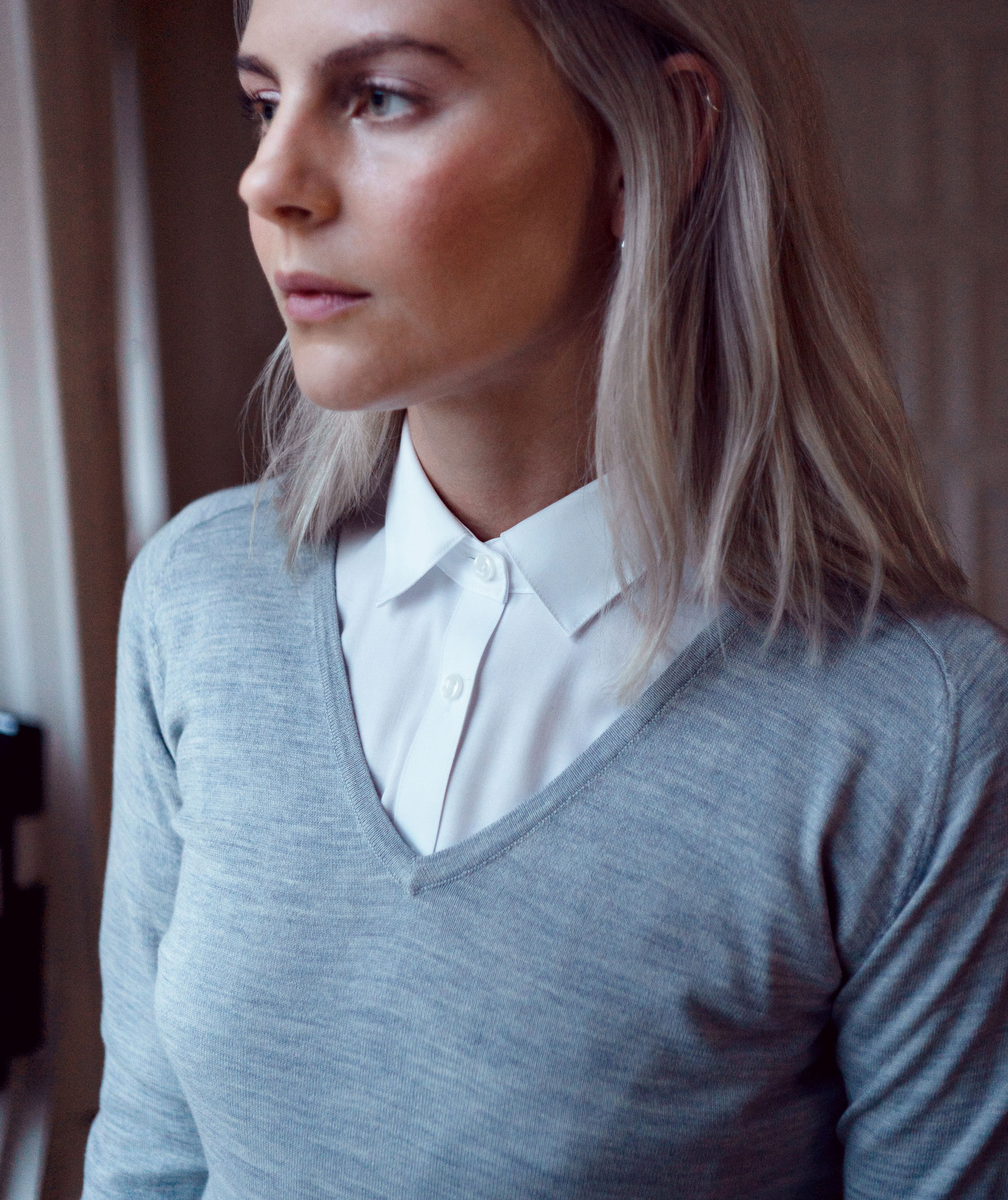 J. Harvest & Frost Damen Strickpullover mit Merinowolle, Light Grey Melange, large image number 1