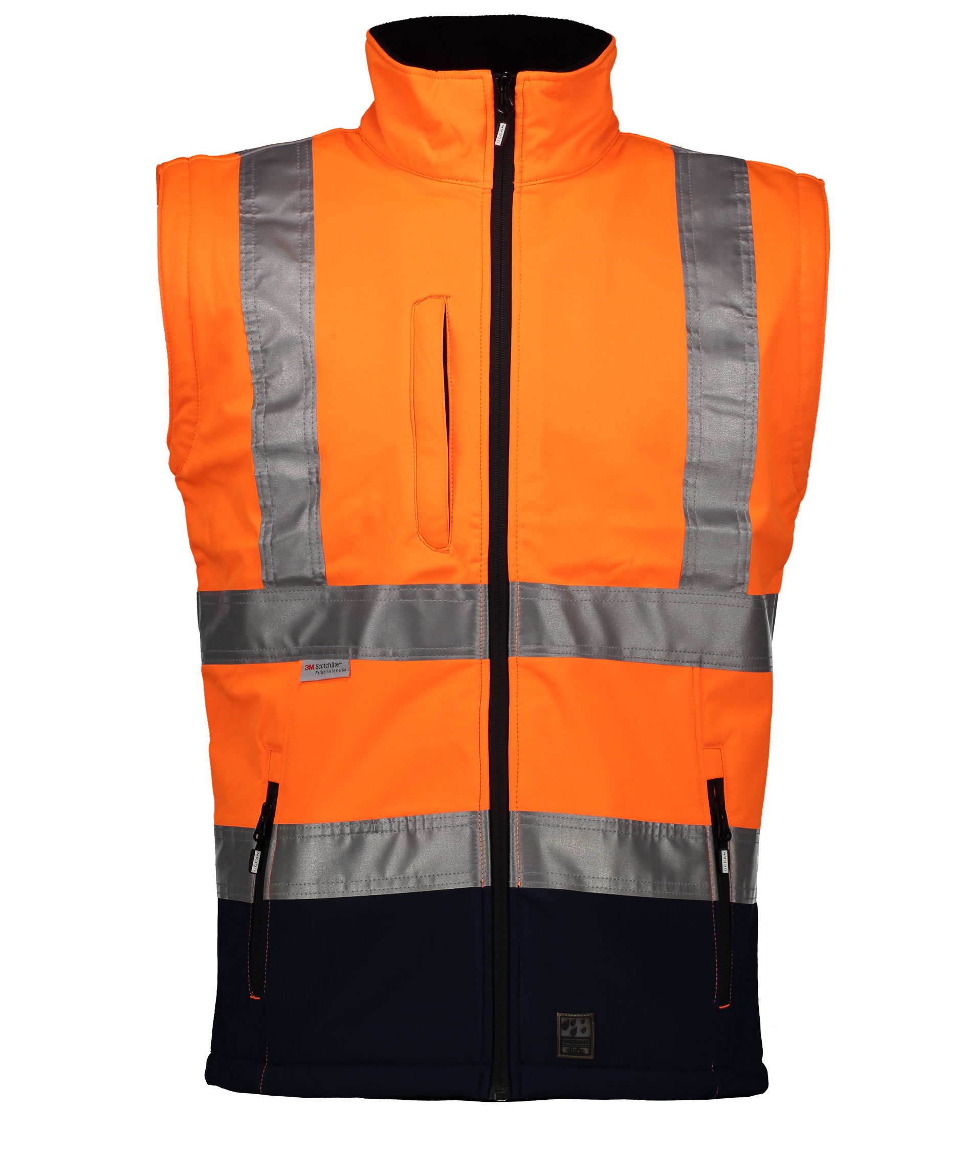 Ocean 2-in-1 softshell jacket, Hi-vis Orange/Marine, large image number 3