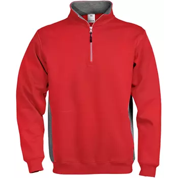 Fristads Acode Sweatshirt mit Reißverschluss, Rot/Anthrazitgrau