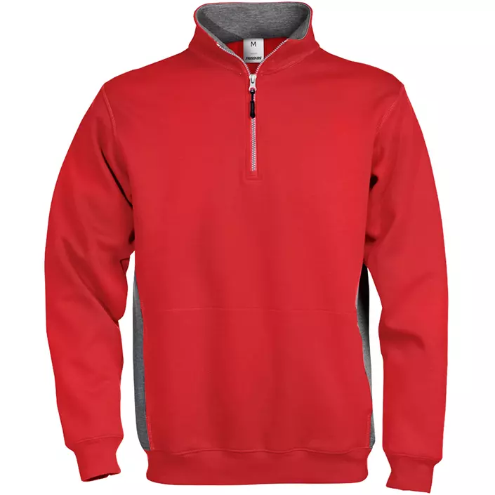 Fristads Acode sweatshirt med lynlås, Rød/Antracitgrå, large image number 0