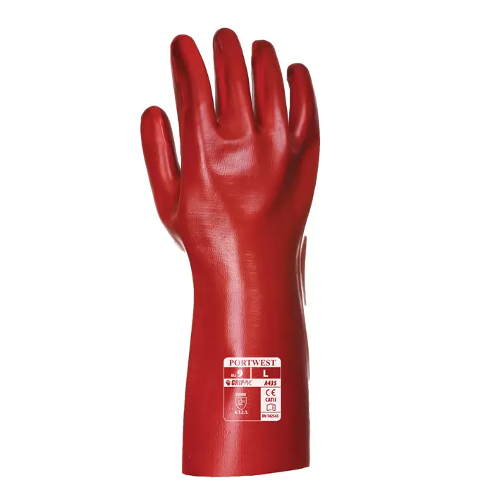 Portwest PVC protection gloves, 35 cm, Red, Red, large image number 1