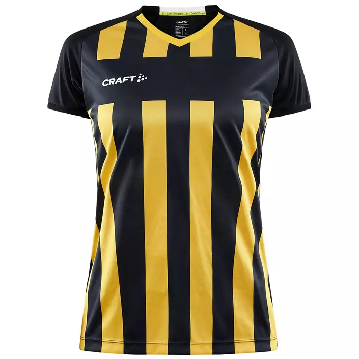 Craft Progress 2.0 Stripe Jersey Damen T-Shirt, Sweden Yellow/Schwarz, large image number 0
