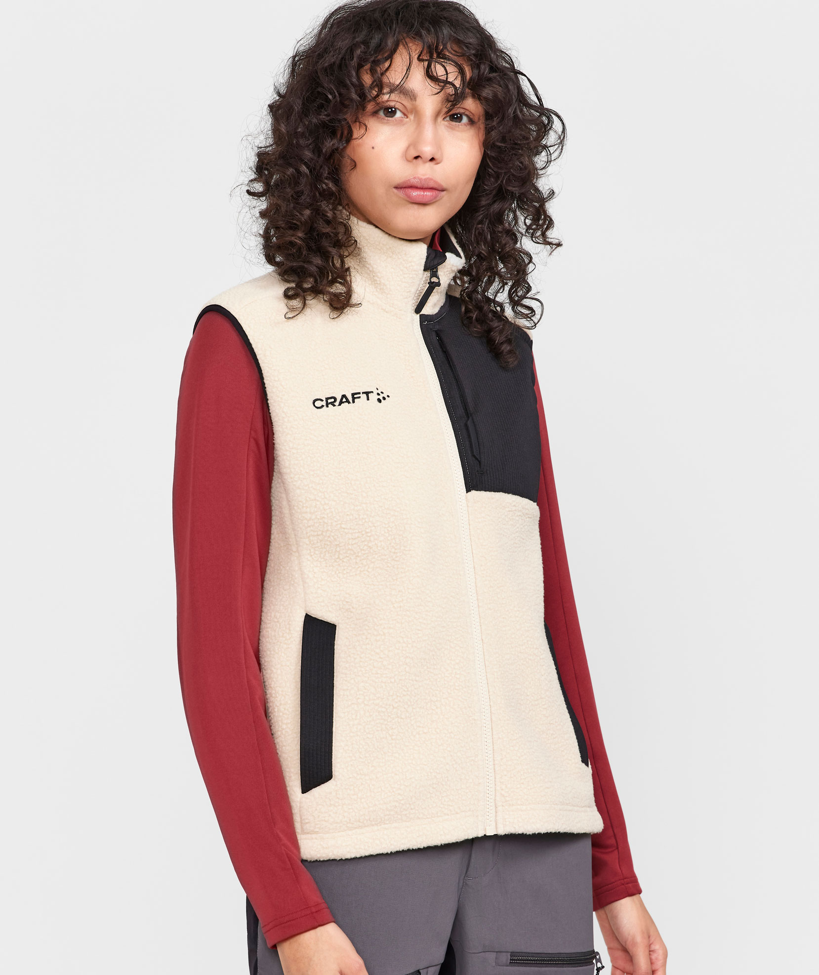 Craft ADV Explore p&auml;lsfiberv&auml;st dam, Ecru-black