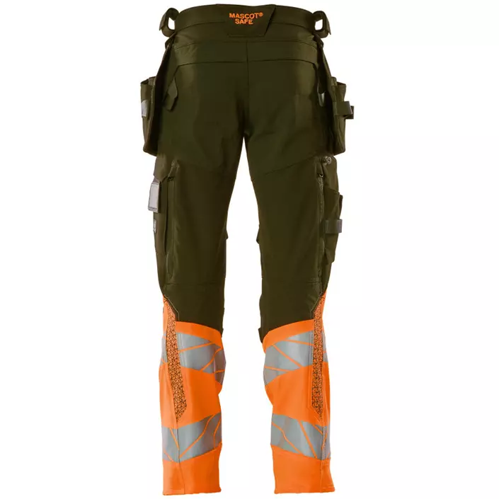 Mascot Accelerate Safe craftsman trousers Full stretch, Moss Green/Hi-Vis Orange, large image number 1