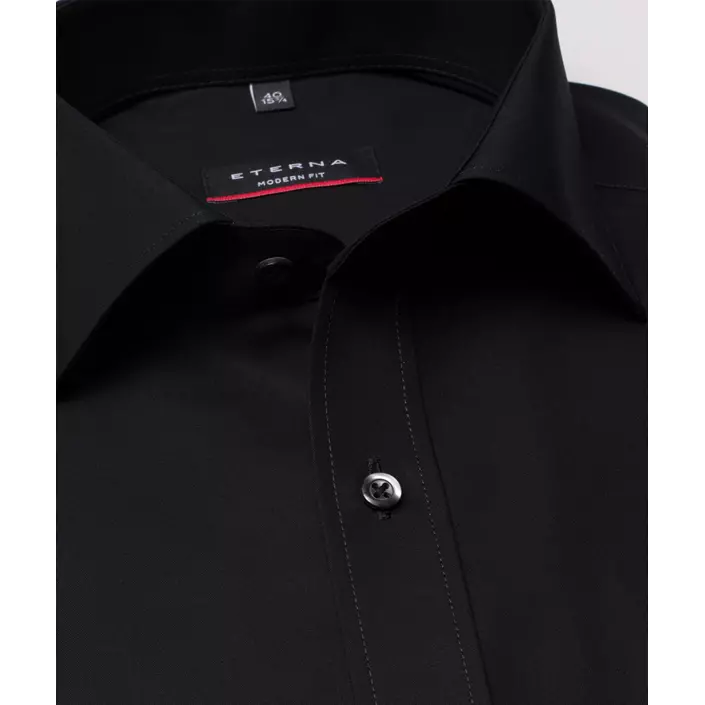 Eterna Modern fit kortärmad Poplin skjorta, Black, large image number 3