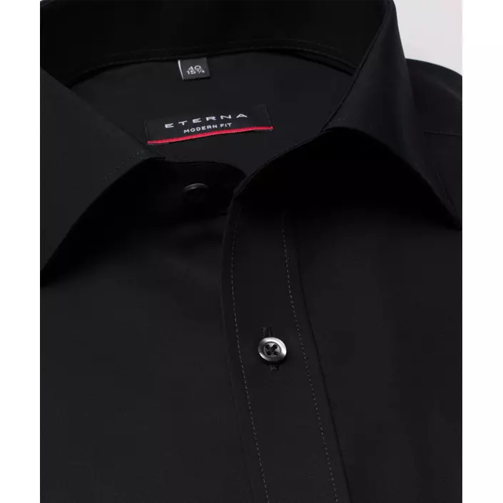 Eterna Modern fit kortærmet Poplin skjorte, Black, large image number 3