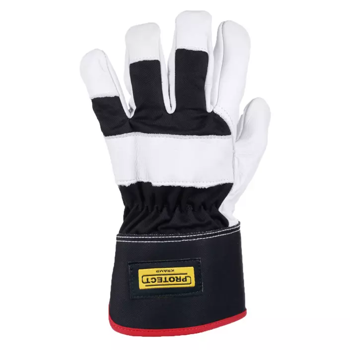Kramp work gloves in cowhide, Black/White, large image number 0