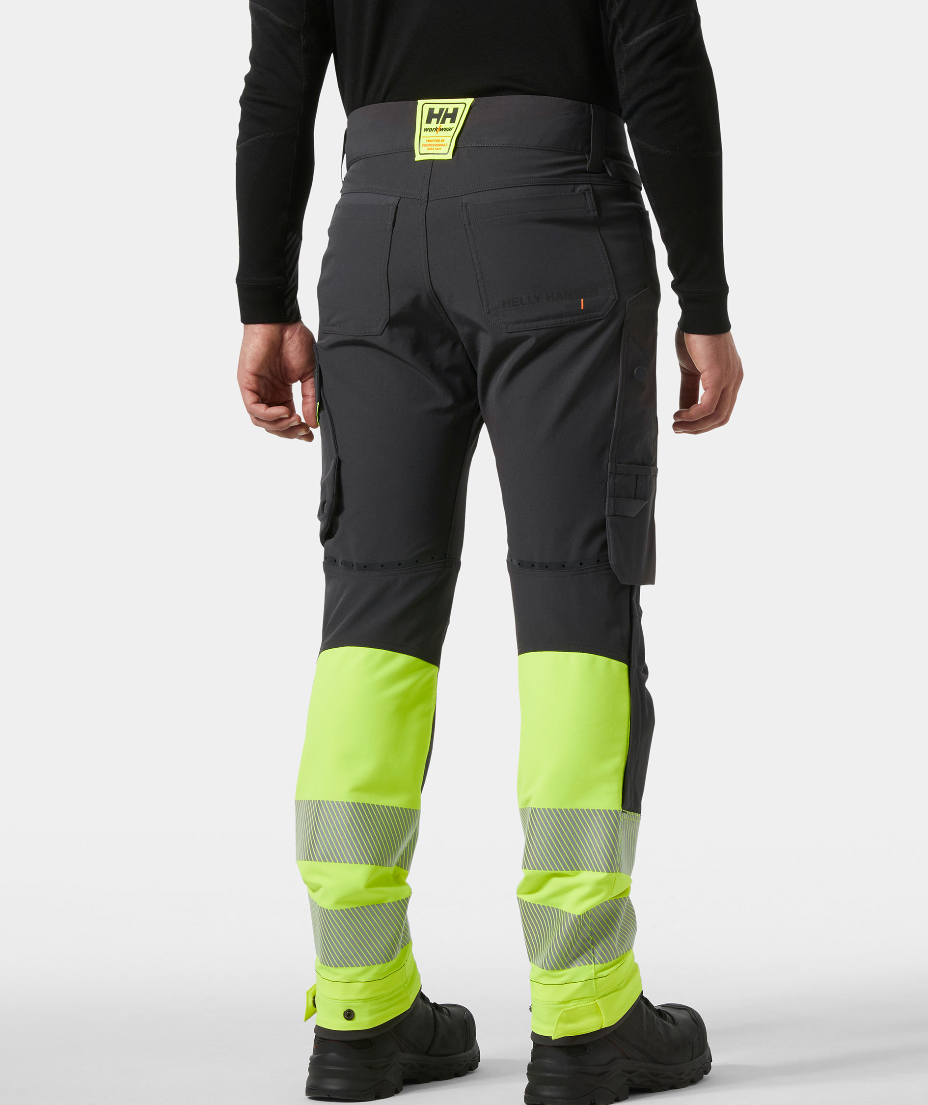 Helly Hansen ICU BRZ Connect&trade; work trousers full stretch, Hi-vis yellow/Ebony, large image number 3