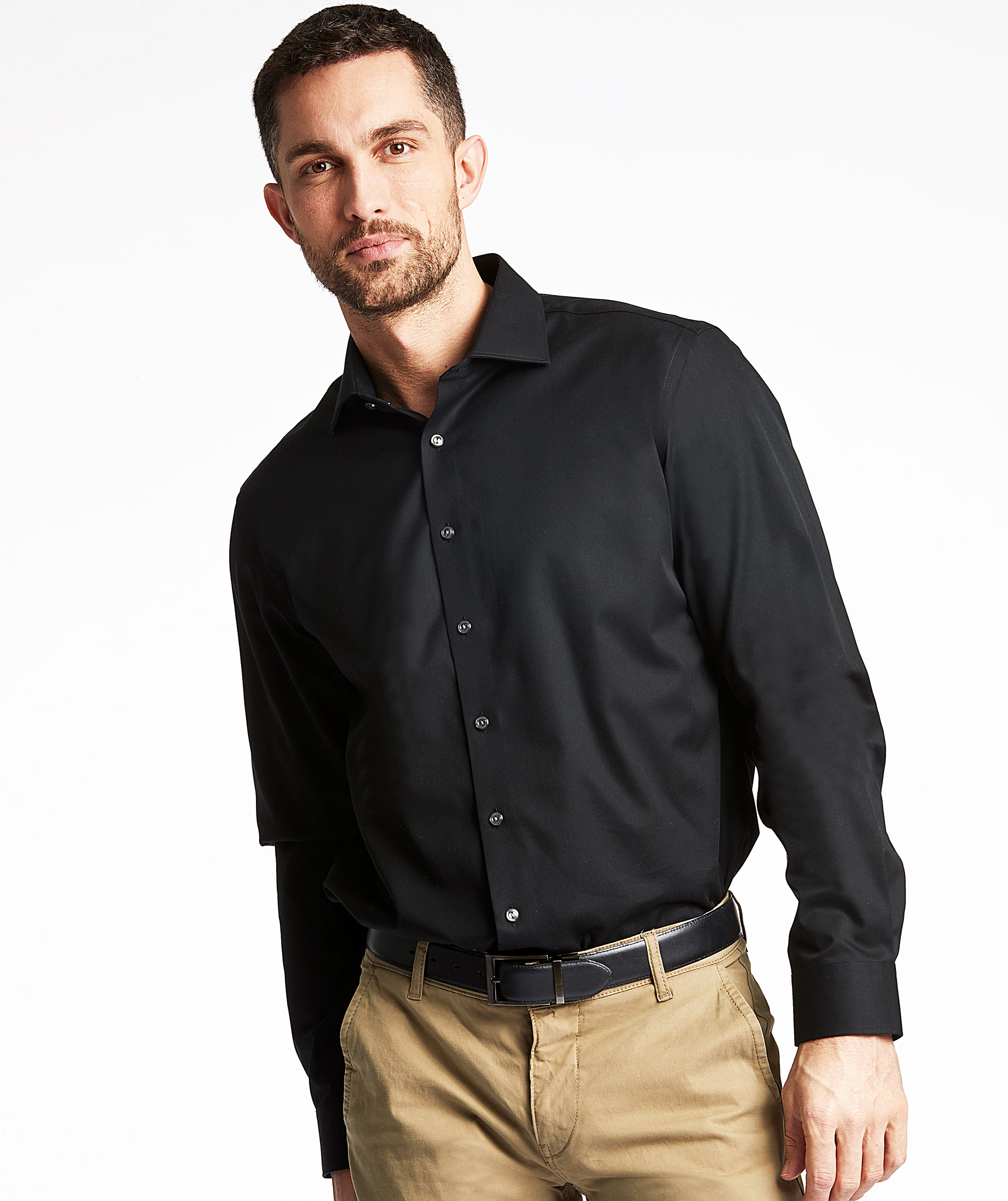 Lindbergh Fine Twill Modern fit shirt, Black, large image number 1