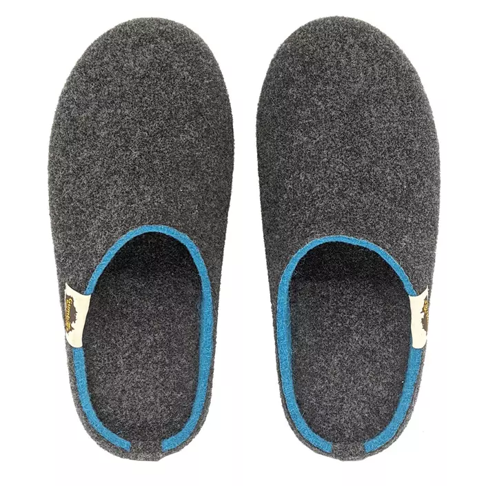 Gumbies Outback Slipper hjemmesko, Charcoal/Turquoise, large image number 2