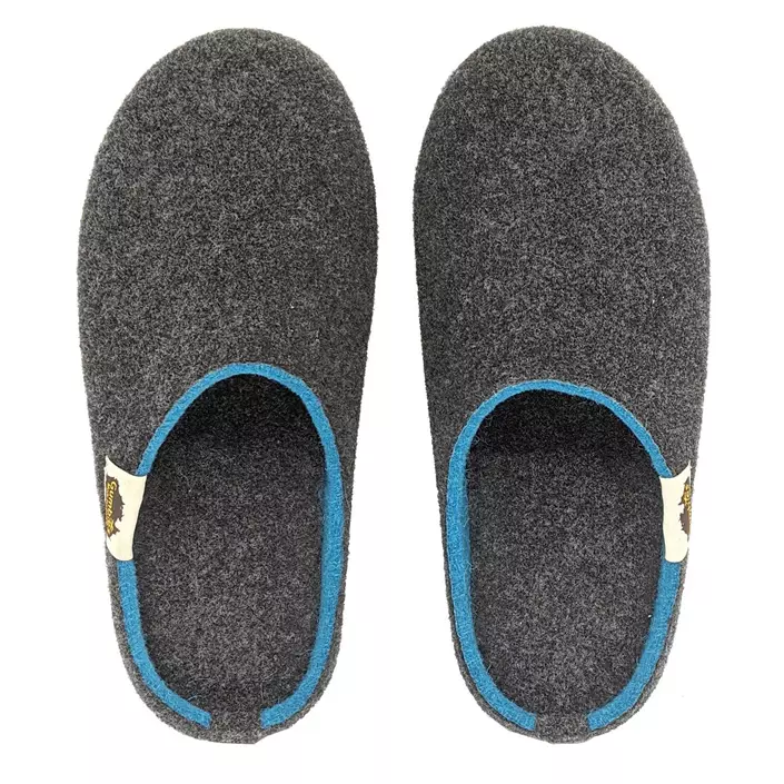 Gumbies Outback Slipper hjemmesko, Charcoal/Turquoise, large image number 2