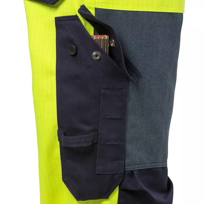 Fristads Flame work trousers 2585, Hi-Vis yellow/marine, large image number 2
