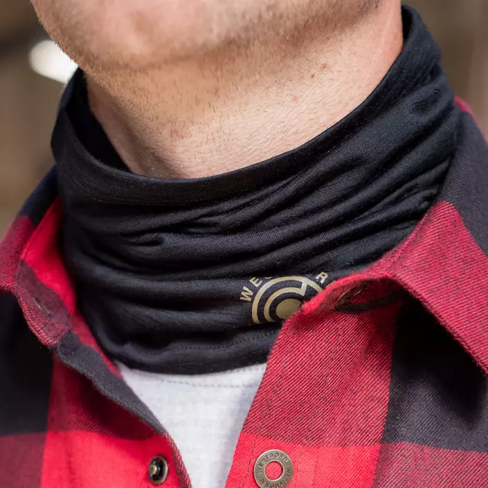 Westborn neck warmer with Merino wool, Black, Black, large image number 1