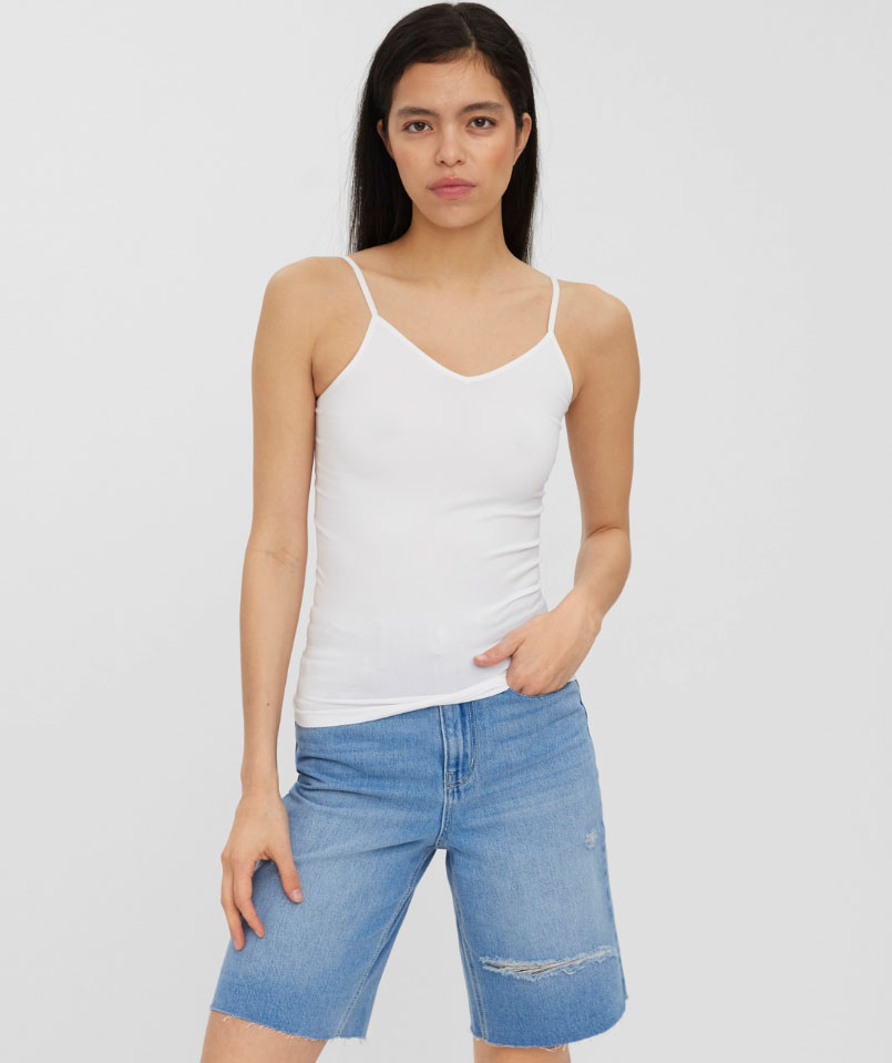 Vero Moda VMJACKIE women's seamless singlet, Snow White