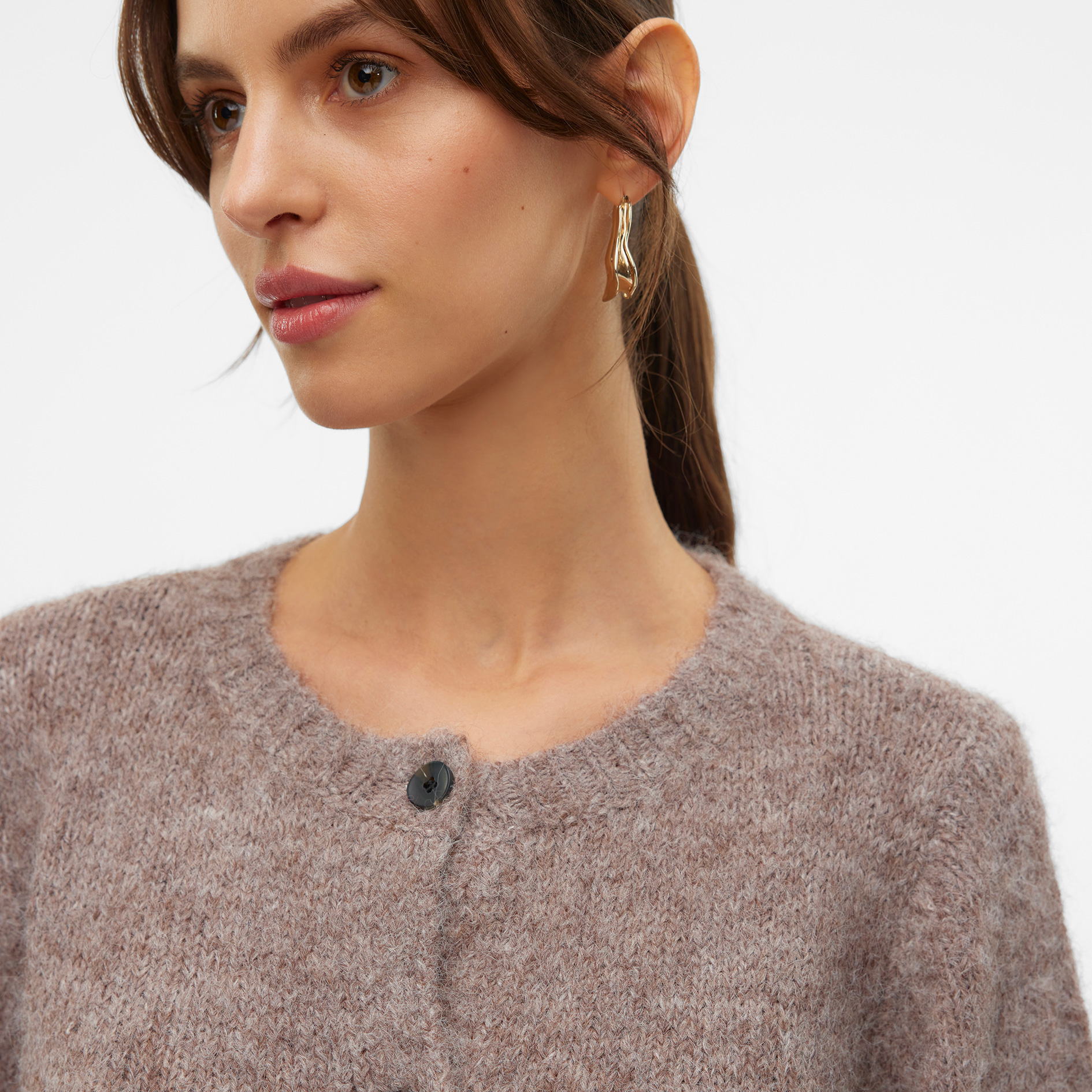 Vero Moda VMNOVAH women's knitted cardigan, Brown Lentil, large image number 4