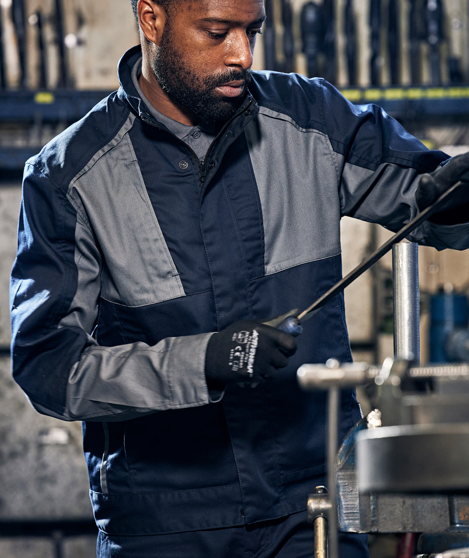 Fristads Green work jacket 4930 GWM, Dark Marine/Grey, large image number 5