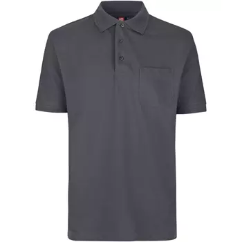 ID PRO Wear Polo shirt with chest pocket, Silver Grey