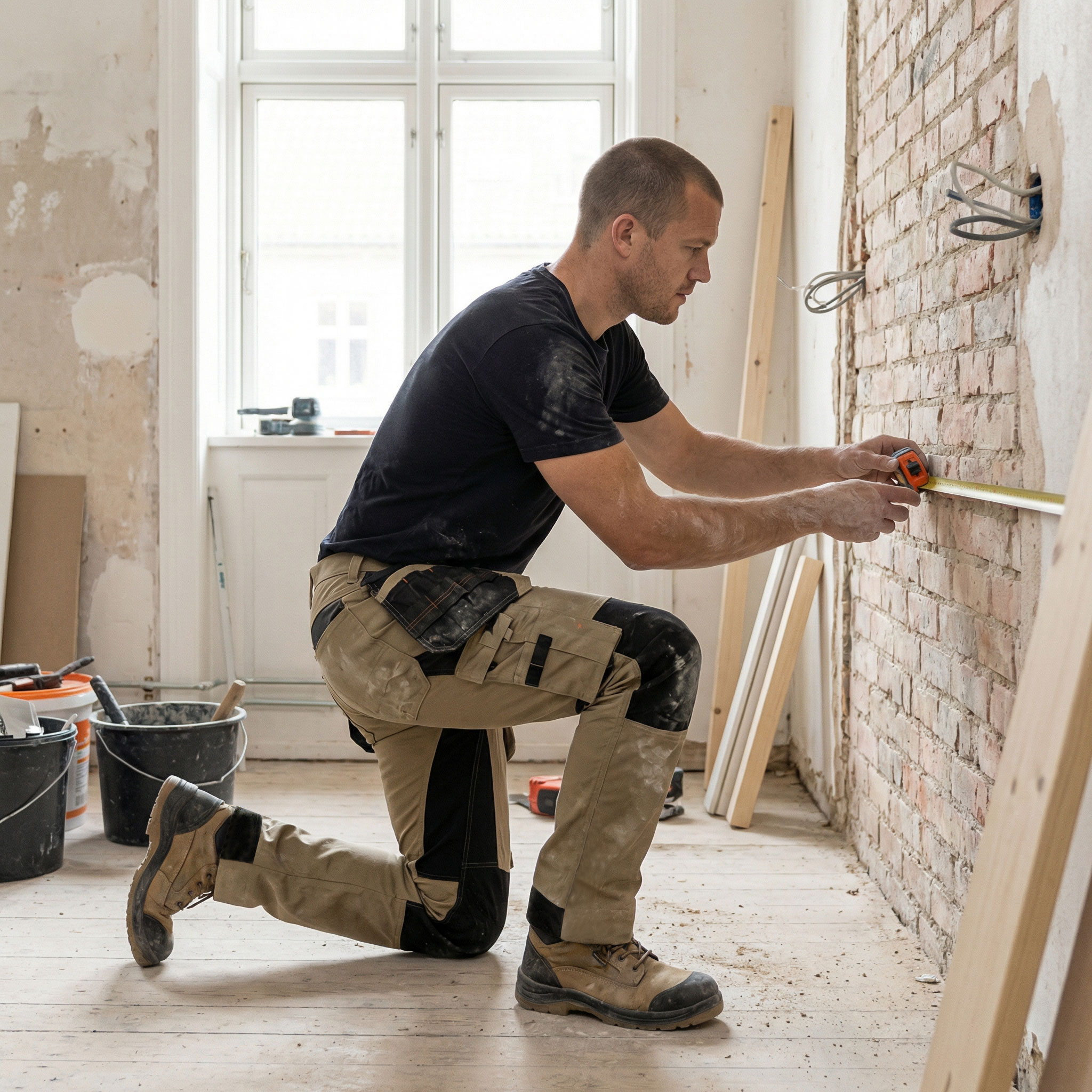 Worksafe h&aring;ndv&aelig;rkerbukser, Khaki, large image number 1