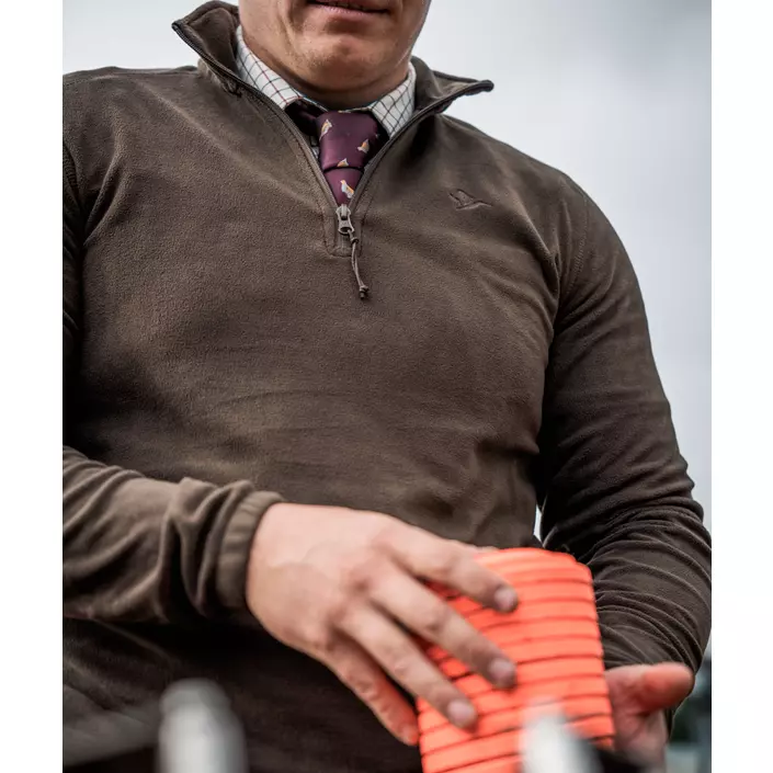 Seeland Benjamin half zip fleecetröja, Dark brown, large image number 3