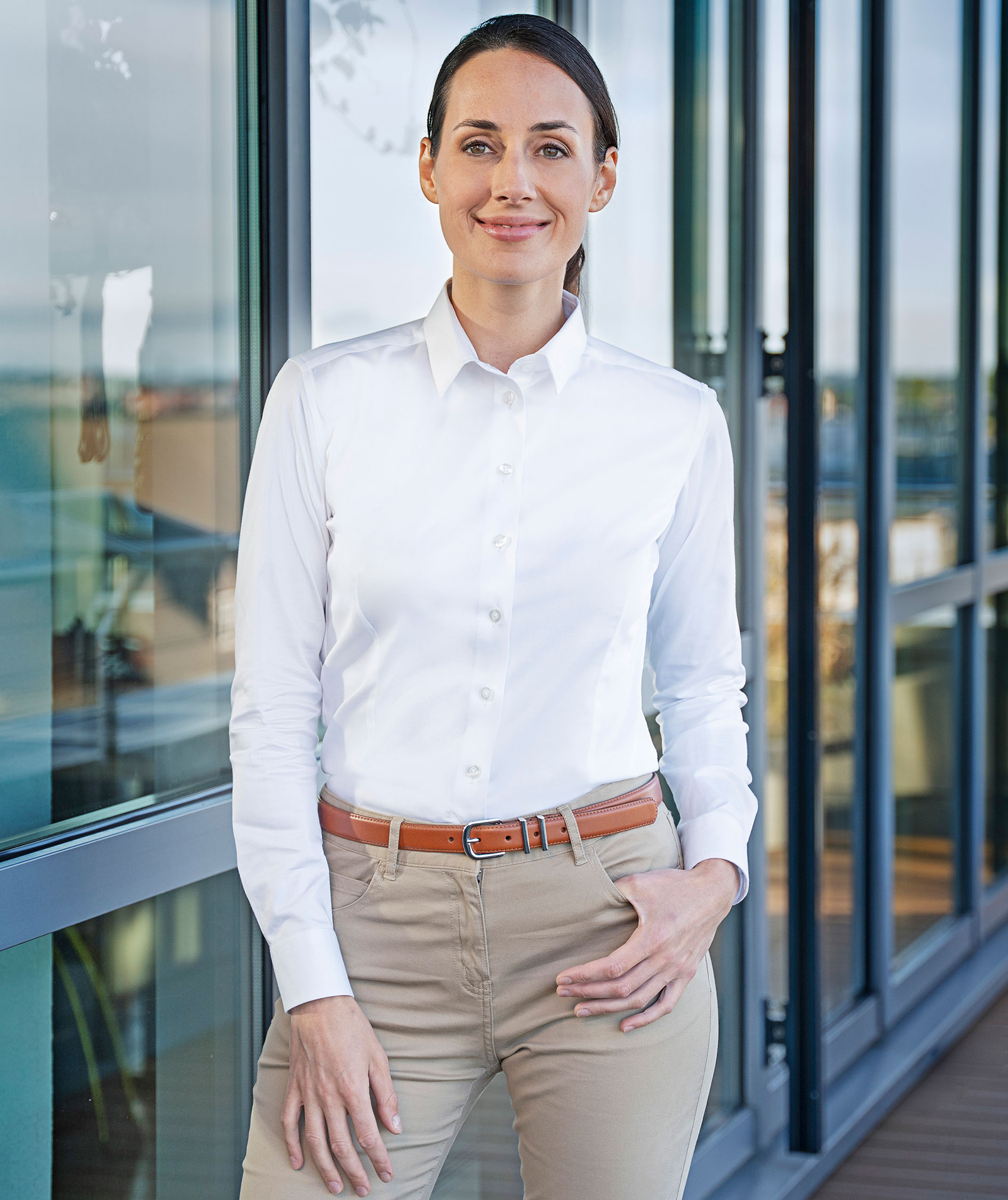 Karlowsky modern fit stretch women's shirt, White