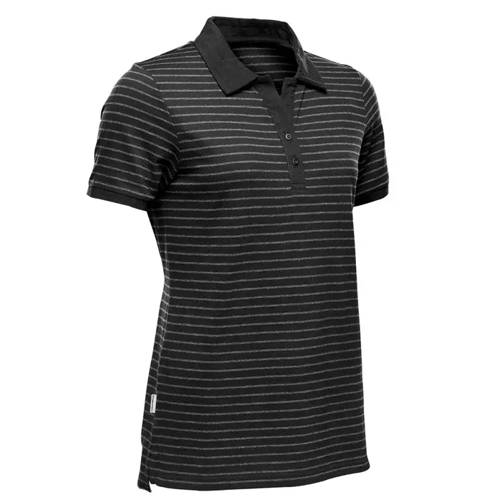 Stormtech Railtown women's polo shirt, Black/Grey Striped, large image number 1