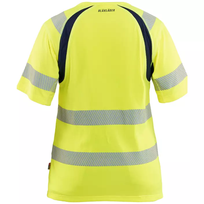 Blåkläder dame T-shirt, Hi-Vis gul/marine, large image number 2